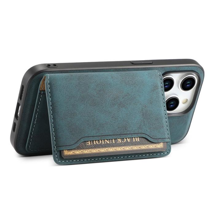 DENIOR - DENIOR D13 iPhone 15 Pro Skal Läder+TPU+PC Blå