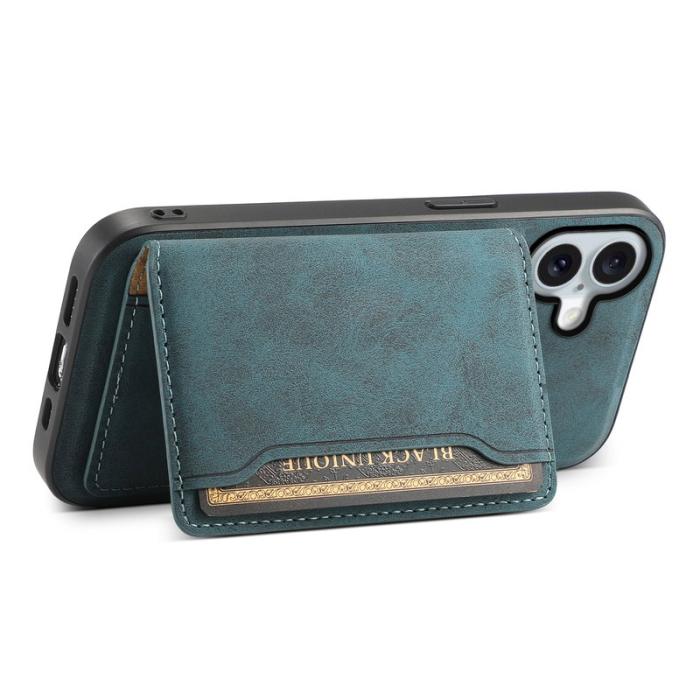 DENIOR - DENIOR D13 iPhone 16 Magnetfodral Läder+PC+TPU Blå