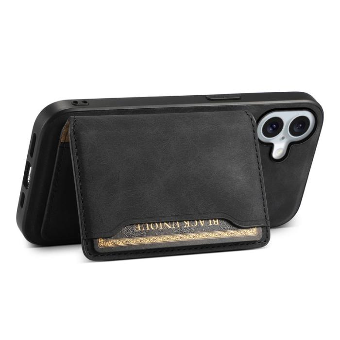 DENIOR - DENIOR D13 iPhone 16 Plus Fodral i äkta läder - Svart