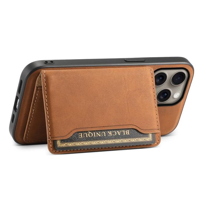 DENIOR - DENIOR D13 iPhone 16 Pro Skal Magnetiskt Läder Coated PC+TPU - Brun