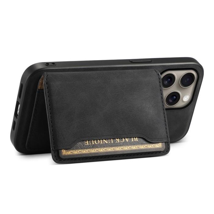 DENIOR - DENIOR D13 iPhone 16 Pro Max Magnetiskt Fodral Läder Svart