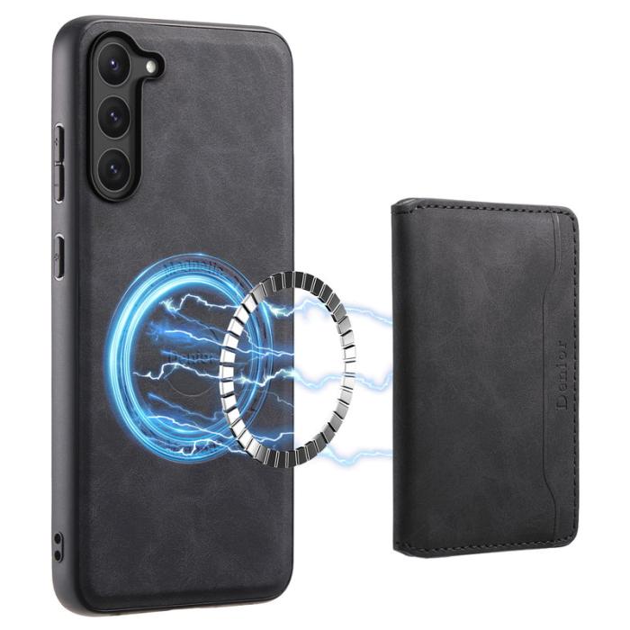 DENIOR - DENIOR D13 Samsung Galaxy S23 Fodral Av Läder och PC Svart