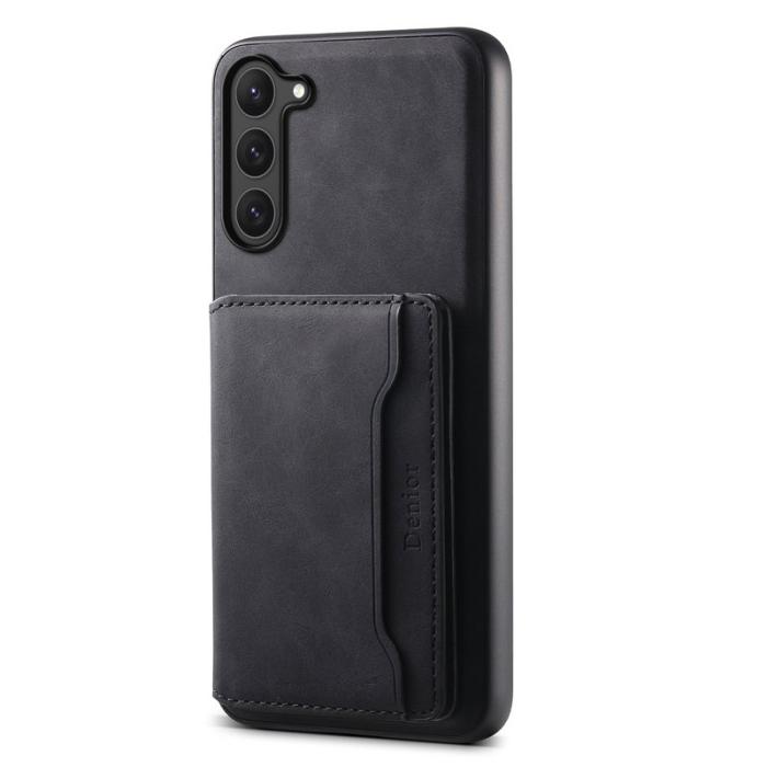 DENIOR - DENIOR D13 Samsung Galaxy S23 Fodral Av Läder och PC Svart