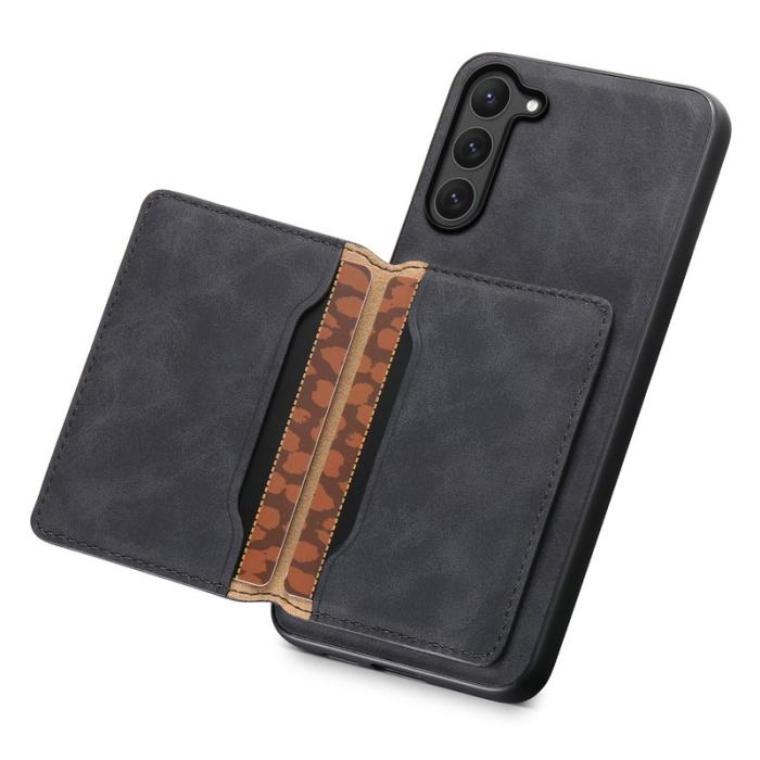 DENIOR - DENIOR D13 Samsung Galaxy S23 Fodral Av Läder och PC Svart