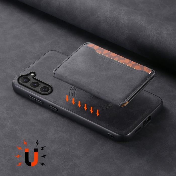 DENIOR - DENIOR D13 Samsung Galaxy S23 Fodral Av Läder och PC Svart