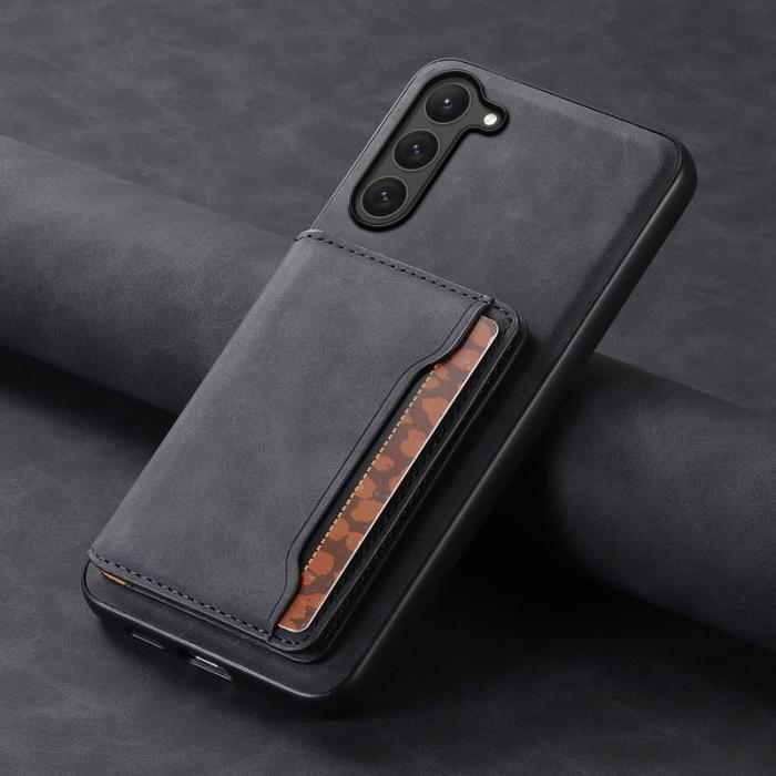 DENIOR - DENIOR D13 Samsung Galaxy S23 Fodral Av Läder och PC Svart