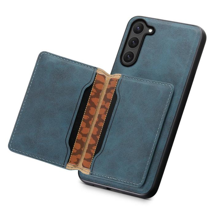 DENIOR - DENIOR D13 Samsung Galaxy S23 Fodral Av Läder + PC + TPU - Blå