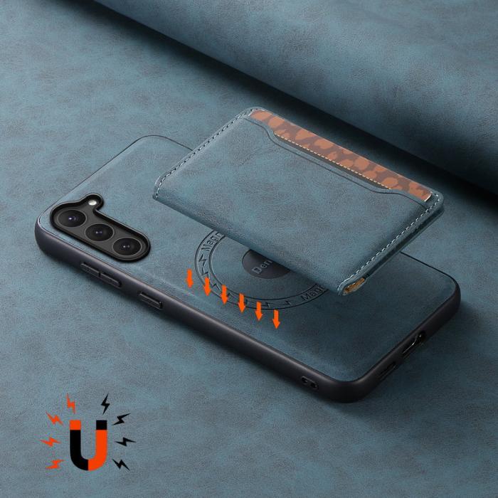 DENIOR - DENIOR D13 Samsung Galaxy S23 Fodral Av Läder + PC + TPU - Blå