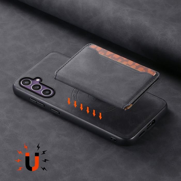 DENIOR - DENIOR D13 Samsung Galaxy S23 FE Fodral Äkta läder Svart