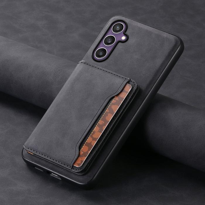 DENIOR - DENIOR D13 Samsung Galaxy S23 FE Fodral Äkta läder Svart