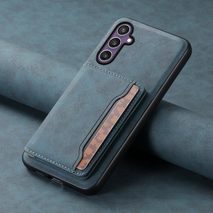 DENIOR - DENIOR D13 Samsung Galaxy S23 FE Fodral Äkta läder Blå