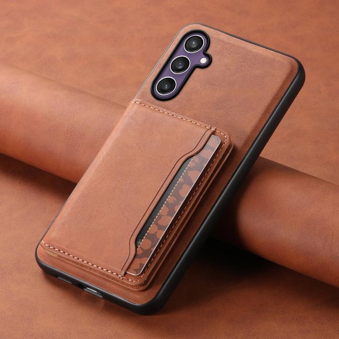 DENIOR - DENIOR D13 Samsung Galaxy S23 FE Fodral Äkta läder Brun