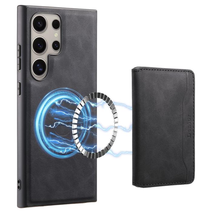 DENIOR - DENIOR D13 Samsung Galaxy S23 Ultra Fodral Läder + PC + TPU Svart