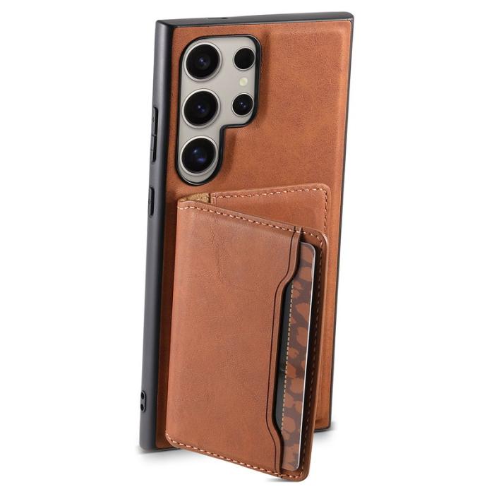 DENIOR - DENIOR D13 Samsung Galaxy S23 Ultra Fodral Läder + PC + TPU Brun