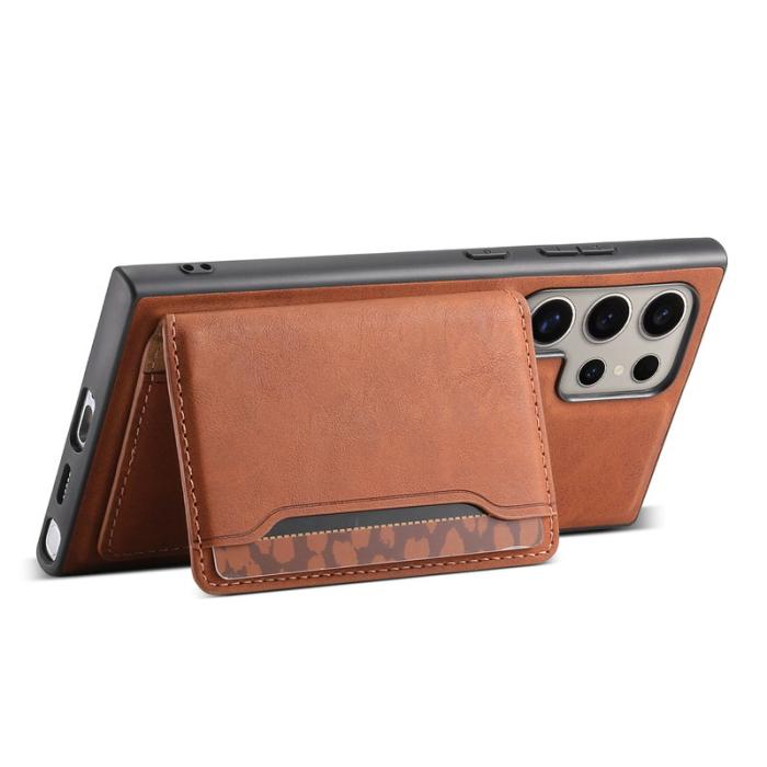 DENIOR - DENIOR D13 Samsung Galaxy S23 Ultra Fodral Läder + PC + TPU Brun