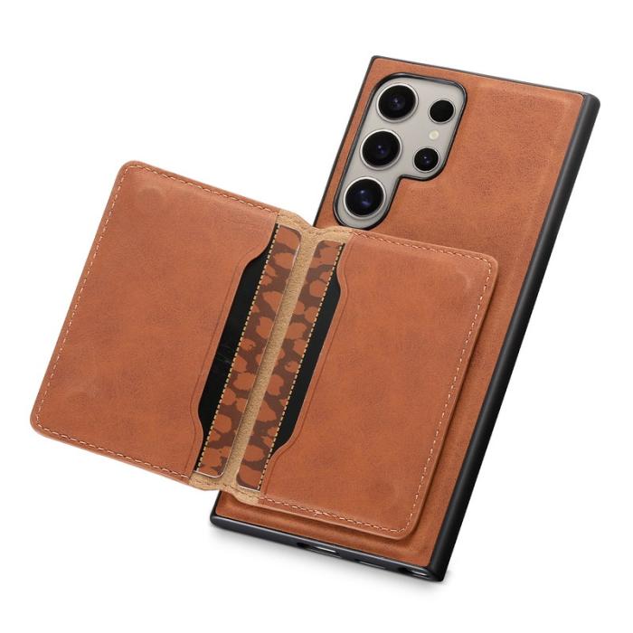 DENIOR - DENIOR D13 Samsung Galaxy S23 Ultra Fodral Läder + PC + TPU Brun