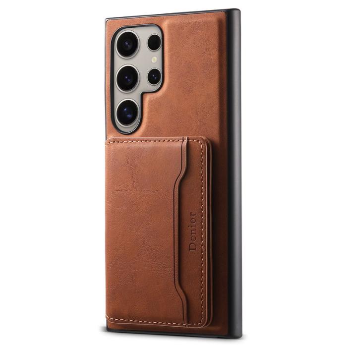 DENIOR - DENIOR D13 Samsung Galaxy S23 Ultra Fodral Läder + PC + TPU Brun