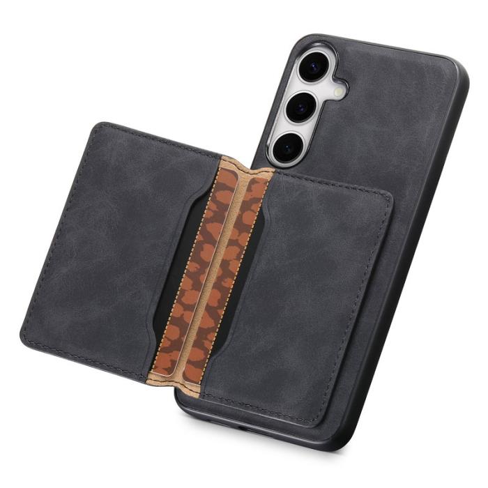 DENIOR - DENIOR D13 Samsung Galaxy S24 Plus Retro Fodral Läder Svart