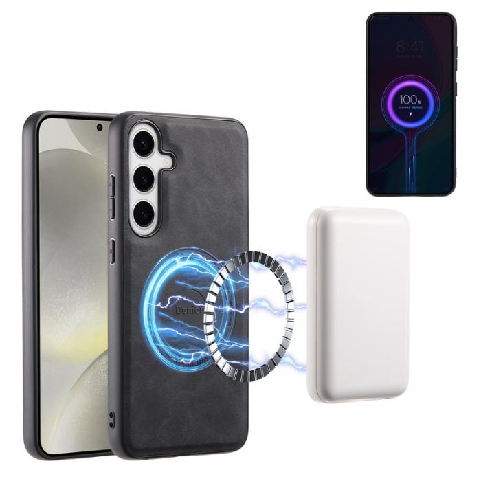 DENIOR - DENIOR D13 Samsung Galaxy S24 Plus Retro Fodral Läder Svart