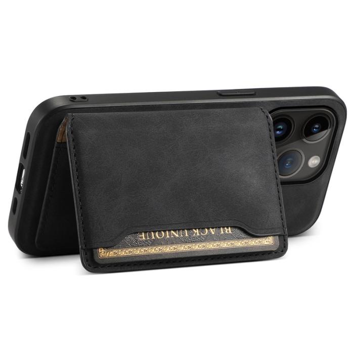 DENIOR - DENIOR D13 Fodral för iPhone 14 Pro PC+TPU+PU Läder Svart