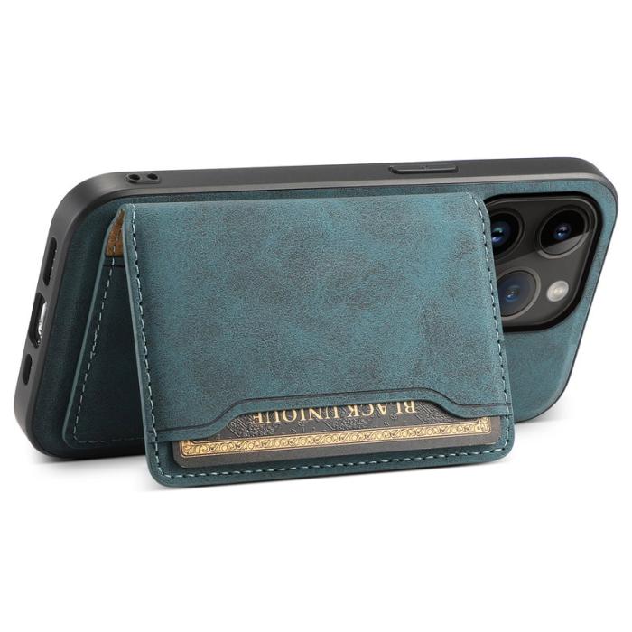 DENIOR - DENIOR D13 Fodral till iPhone 14 Pro PC+TPU+PU Läder Blå