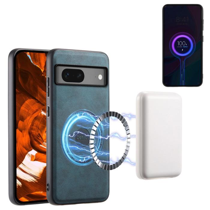 DENIOR - DENIOR D14 Google Pixel 7 5G Magnetfodral PU+PC+TPU Blå