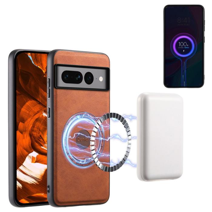 DENIOR - DENIOR D14 Google Pixel 7 Pro 5G Fodral PU+PC+TPU Brun