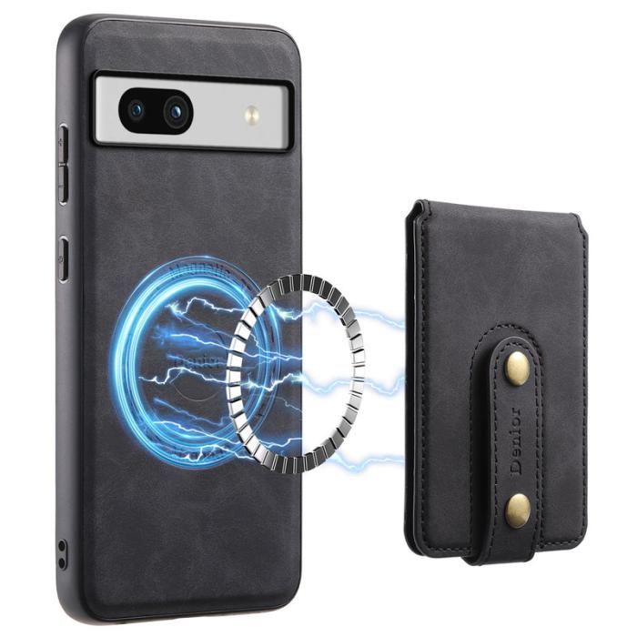 DENIOR - DENIOR D14 Google Pixel 7a Magnetfodral 2 i 1 PU+PC+TPU Svart