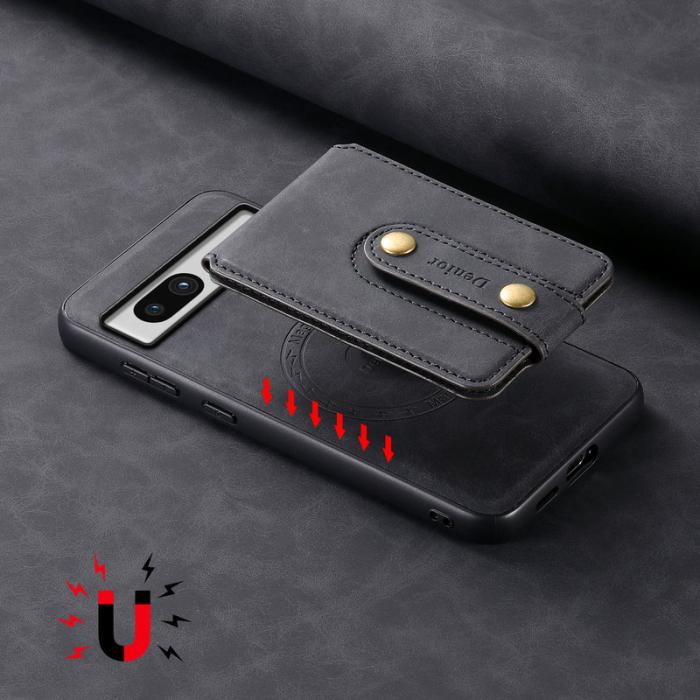 DENIOR - DENIOR D14 Google Pixel 7a Magnetfodral 2 i 1 PU+PC+TPU Svart