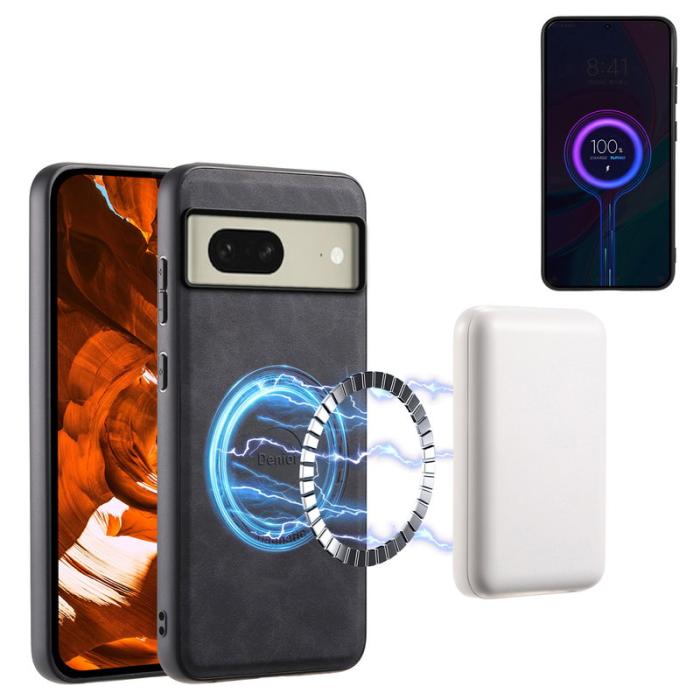 DENIOR - DENIOR D14 Google Pixel 8 Fodral 2 i 1 Avtagbar PU+PC+TPU Svart