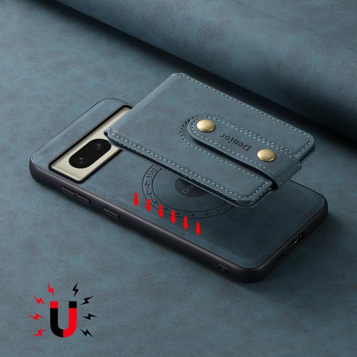 DENIOR - DENIOR D14 Google Pixel 8 Fodral 2 i 1 Avtagbar PU+PC+TPU Blå