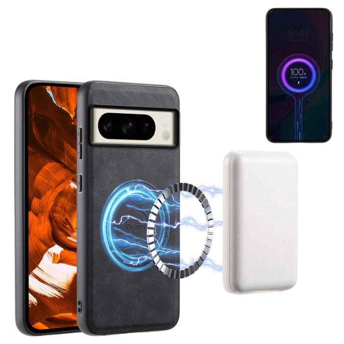 DENIOR - DENIOR D14 Google Pixel 8 Pro Magnetfodral Kortväska PC+TPU Svart