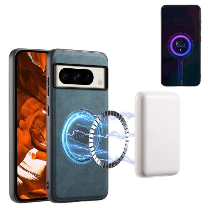 DENIOR - DENIOR D14 Google Pixel 8 Pro Magnetfodral Kortväska PC+TPU Blå