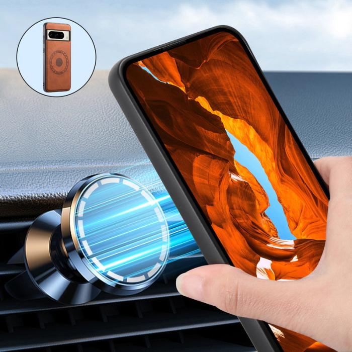 DENIOR - DENIOR D14 Google Pixel 8 Pro Magnetfodral Kortväska PC+TPU Brun