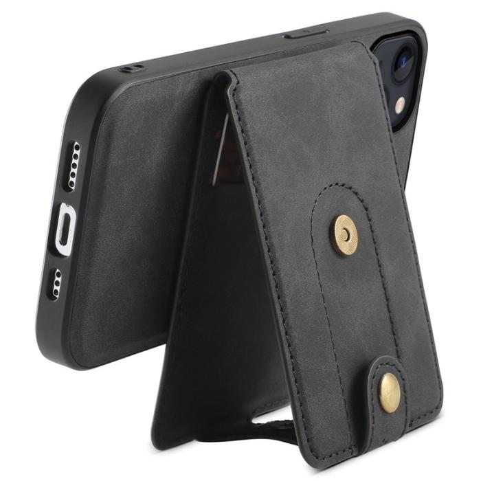 DENIOR - DENIOR D14 iPhone 13/14 Fodral Retro PU+PC+TPU Svart