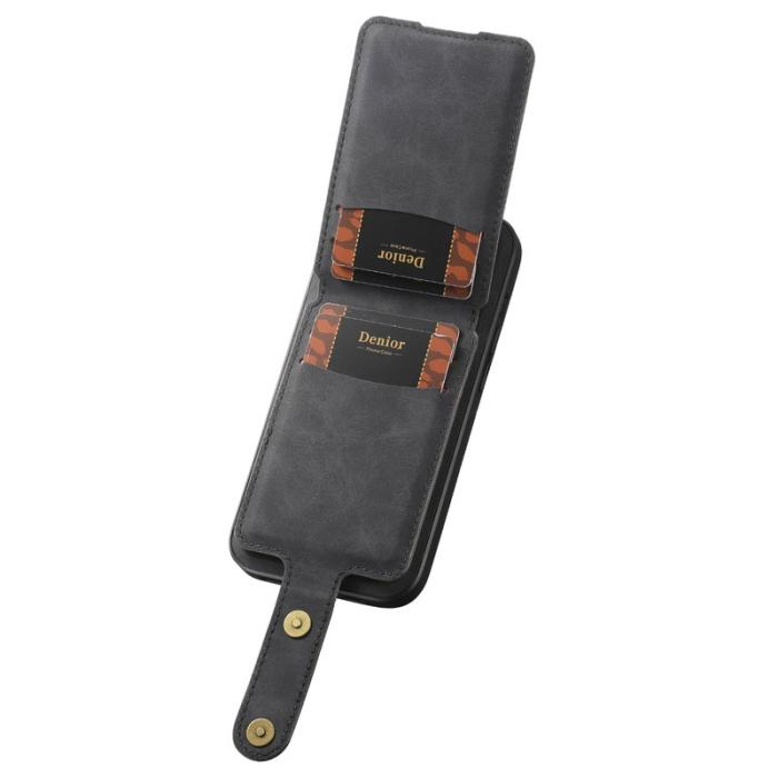 DENIOR - DENIOR D14 iPhone 13/14 Fodral Retro PU+PC+TPU Svart