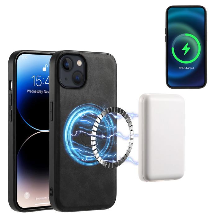 DENIOR - DENIOR D14 iPhone 13/14 Fodral Retro PU+PC+TPU Svart