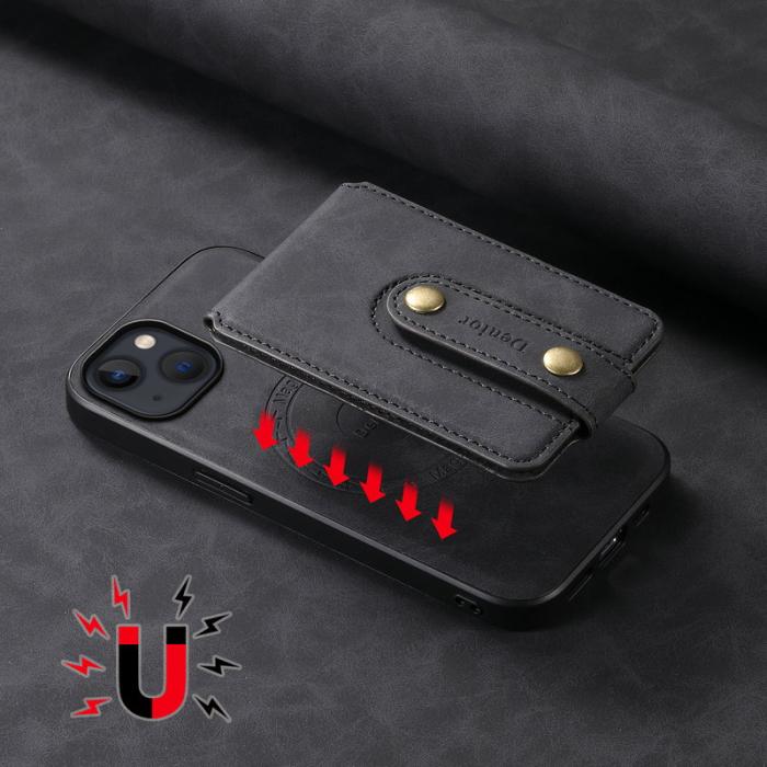 DENIOR - DENIOR D14 iPhone 13/14 Fodral Retro PU+PC+TPU Svart