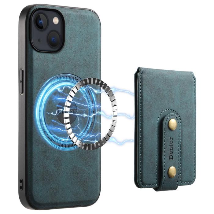 DENIOR - DENIOR D14 iPhone 13/14 Fodral Retro PU+PC+TPU Blå