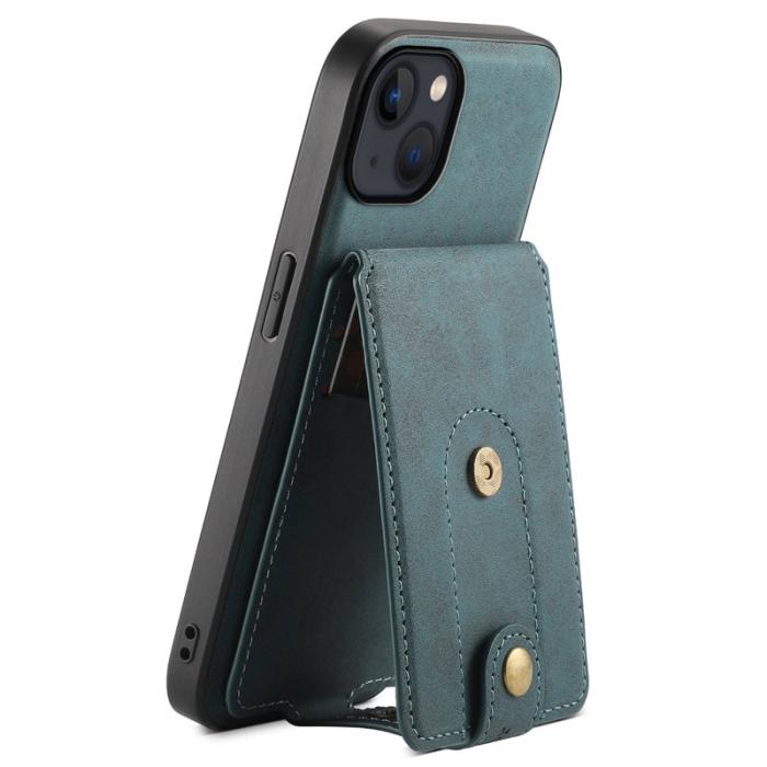 DENIOR - DENIOR D14 iPhone 13/14 Fodral Retro PU+PC+TPU Blå