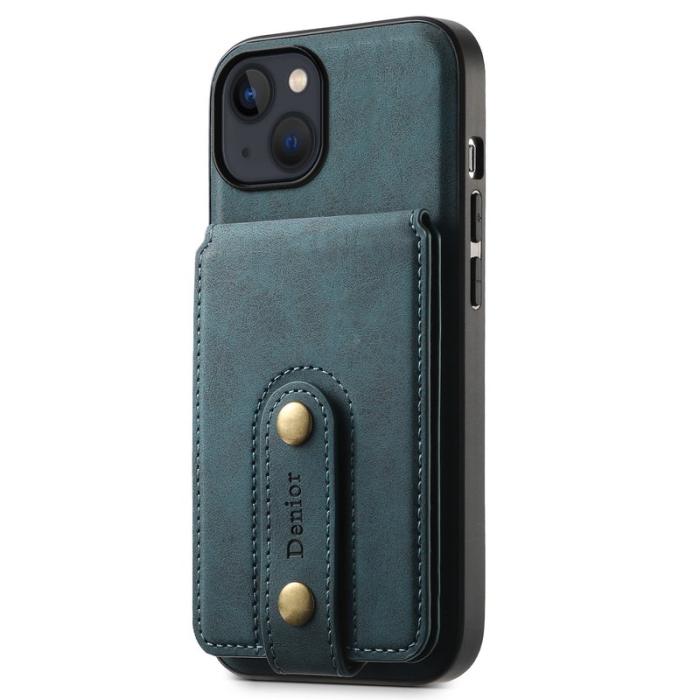 DENIOR - DENIOR D14 iPhone 13/14 Fodral Retro PU+PC+TPU Blå