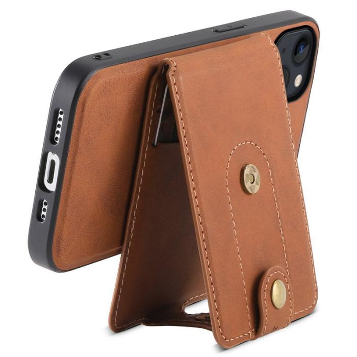 DENIOR - DENIOR D14 iPhone 13/14 Fodral Retro PU+PC+TPU Brun