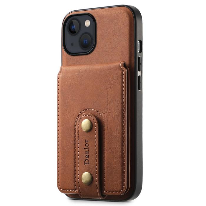 DENIOR - DENIOR D14 iPhone 13/14 Fodral Retro PU+PC+TPU Brun