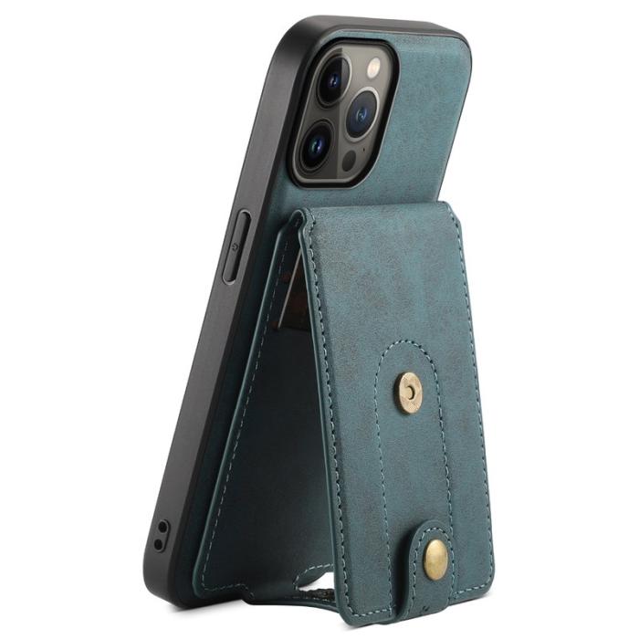 DENIOR - DENIOR D14 iPhone 13 Pro Max Fodral Läder + PC + TPU Blå