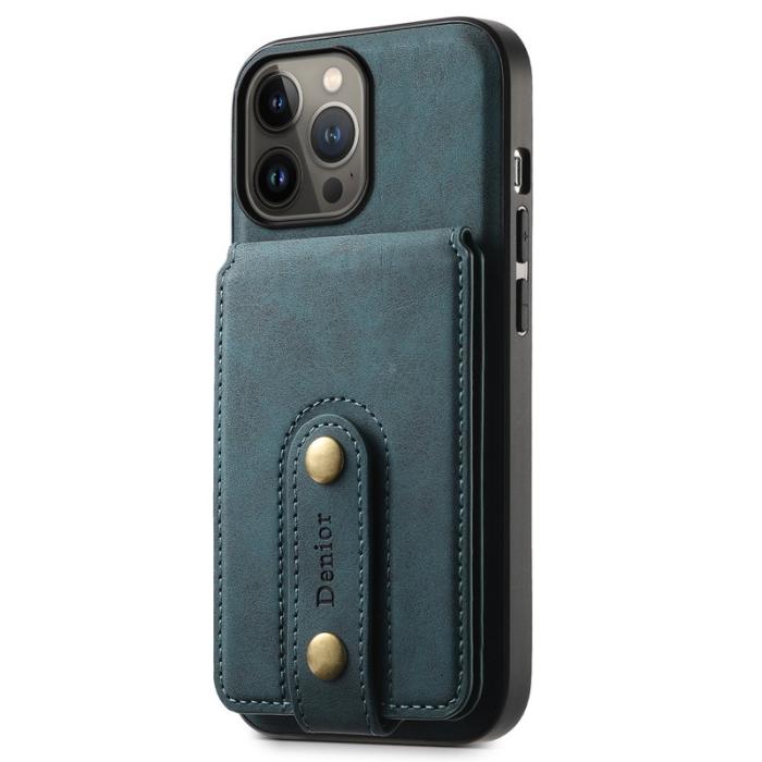 DENIOR - DENIOR D14 iPhone 13 Pro Max Fodral Läder + PC + TPU Blå