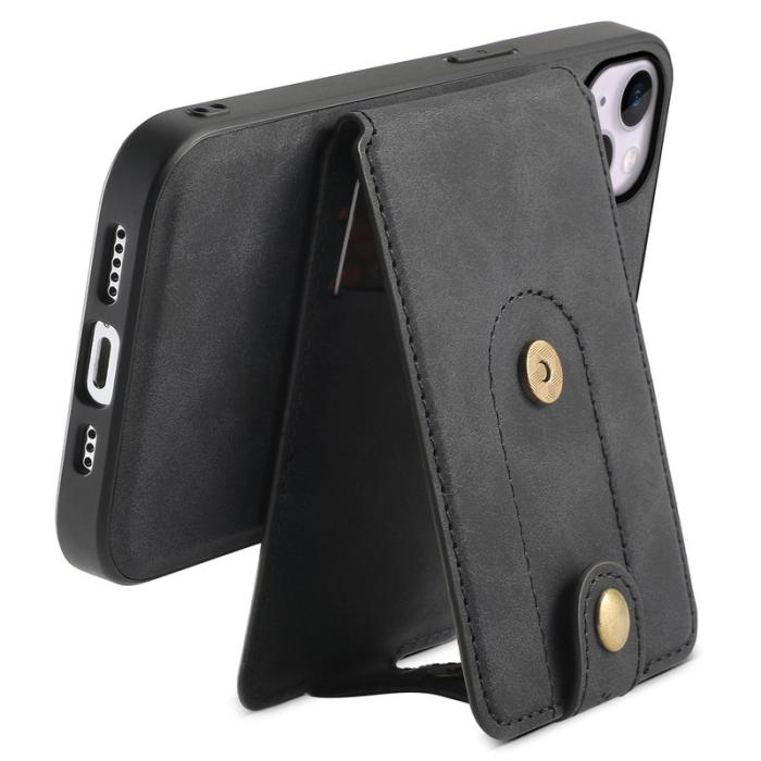 DENIOR - DENIOR D14 iPhone 14 Plus Fodral Läder + TPU + PC Svart