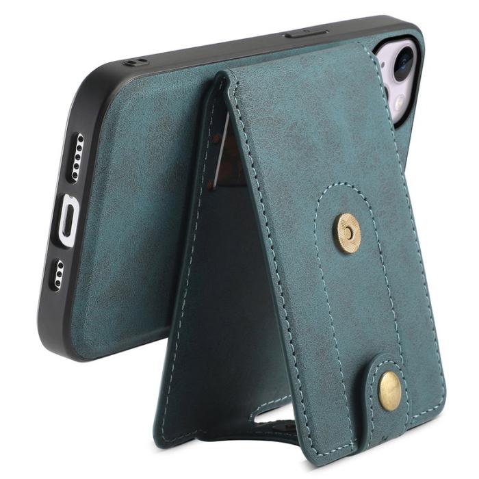 DENIOR - DENIOR D14 iPhone 14 Plus Fodral Läder + TPU + PC Blå