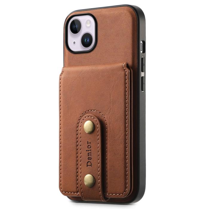 DENIOR - DENIOR D14 iPhone 14 Plus Fodral Läder + TPU + PC Brun