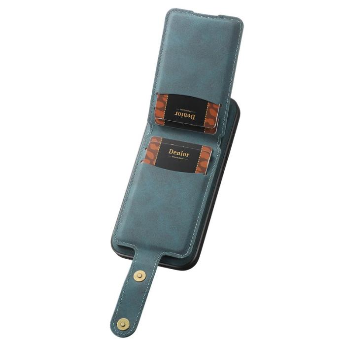 DENIOR - DENIOR D14 iPhone 14 Pro Fodral Retro Läder PC+TPU Grön