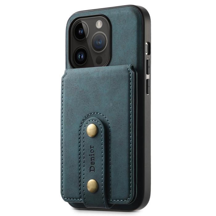 DENIOR - DENIOR D14 iPhone 14 Pro Fodral Retro Läder PC+TPU Grön